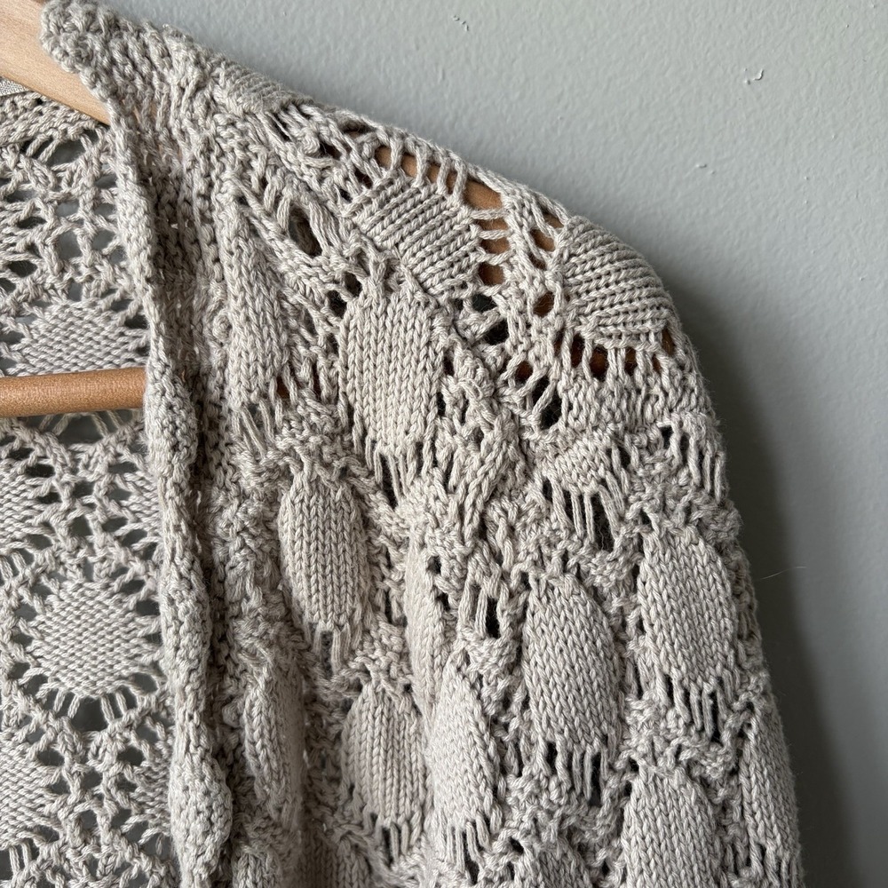 Style & Co Women's‎ Cardigan Beige Loose Knitted Size 0X Boho Cottagecore - Picture 5 of 9